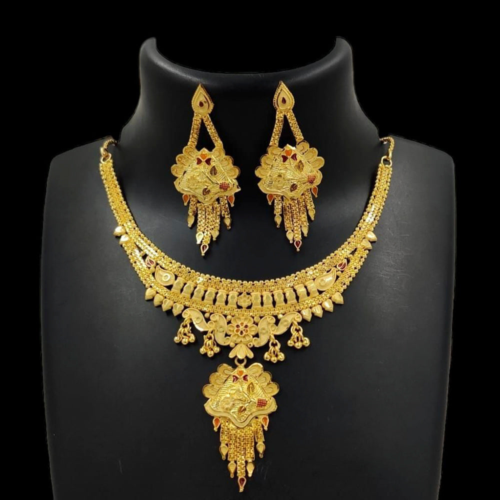 FS Collection Gold Plated Necklace Set