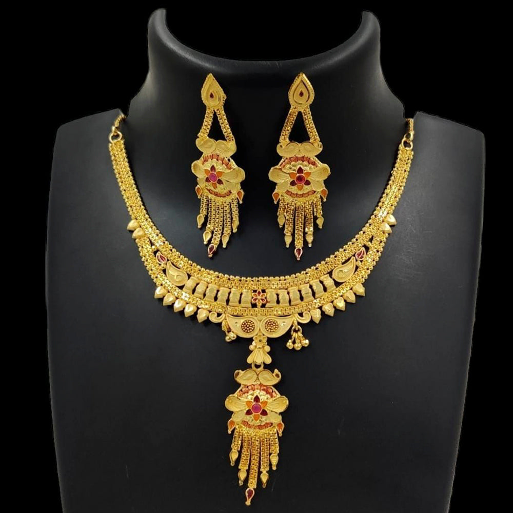 FS Collection Gold Plated Necklace Set