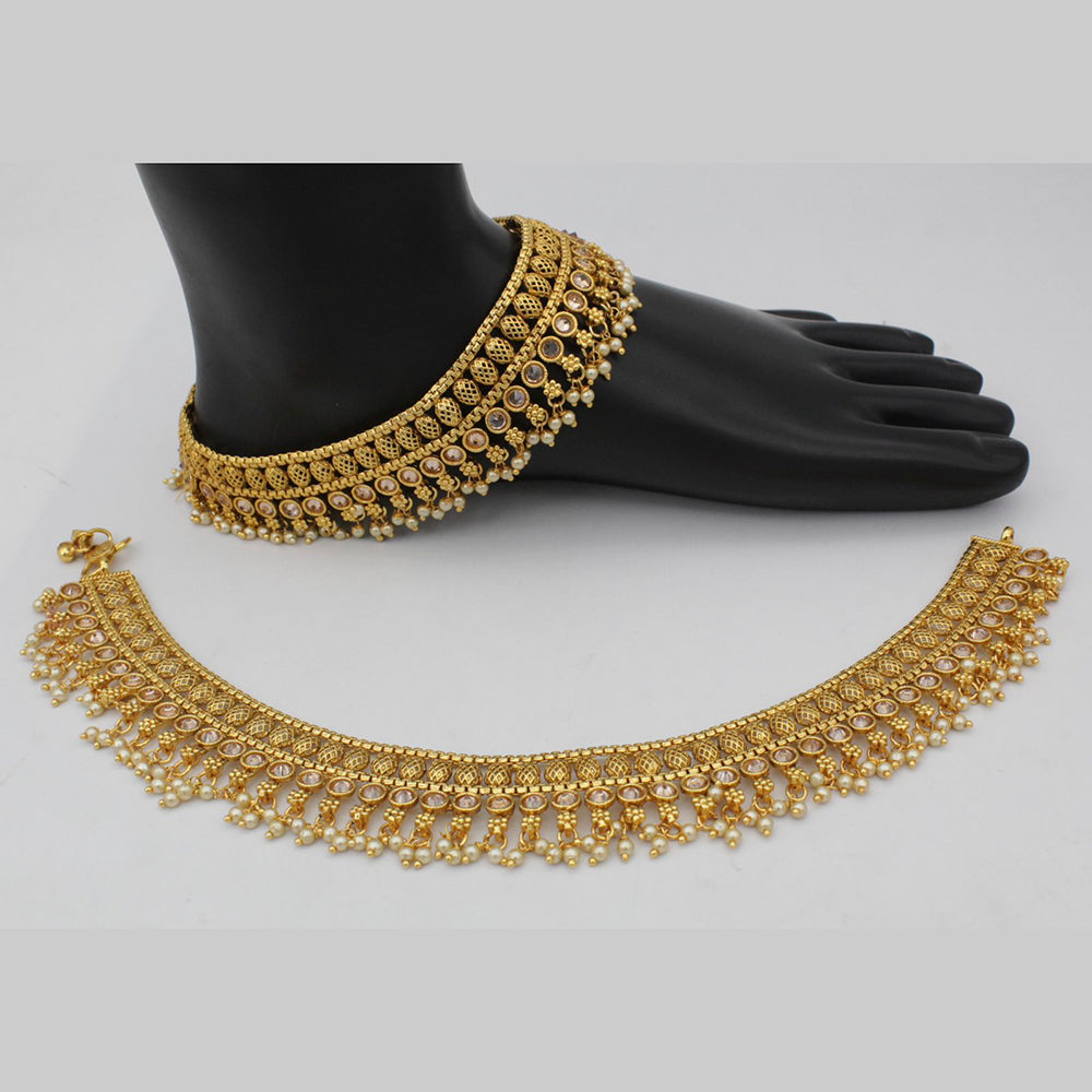 FS Collection Gold Plated Austrian Stone & Beads Payal