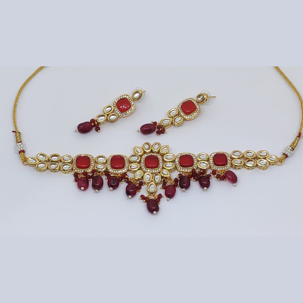 FS Collection Kundan Stone Choker Necklace Set