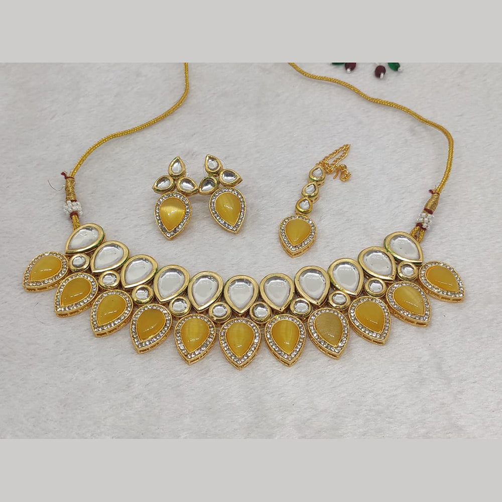 FS Collection Kundan Stone Choker Necklace Set