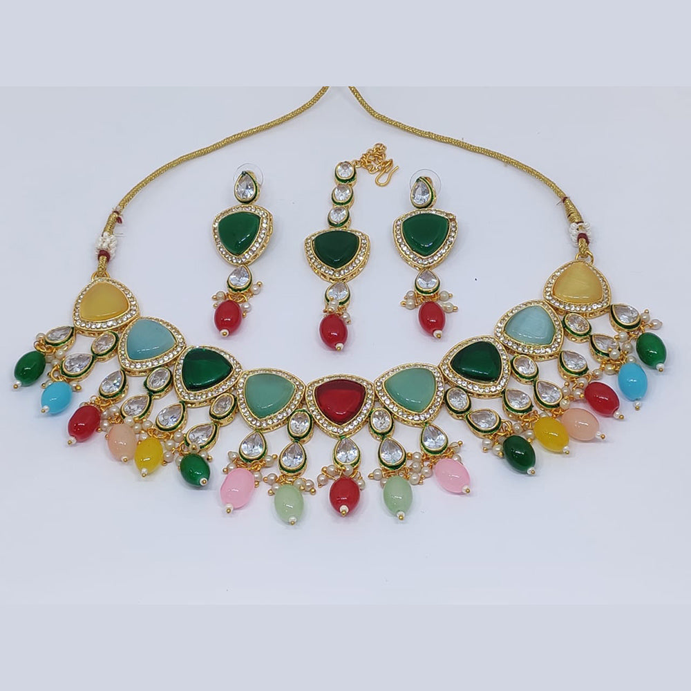 FS Collection Kundan Stone Choker Necklace Set