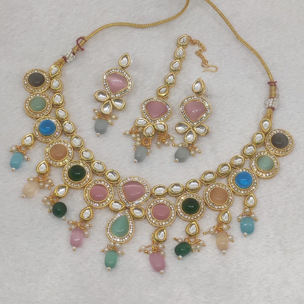 FS Collection Kundan Stone Necklace Set