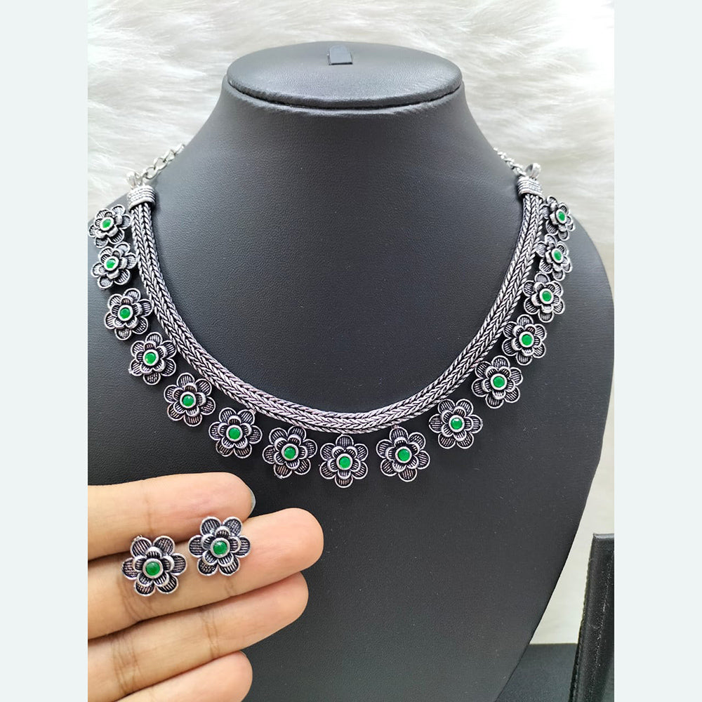 FS Collection Oxidised Necklace Set