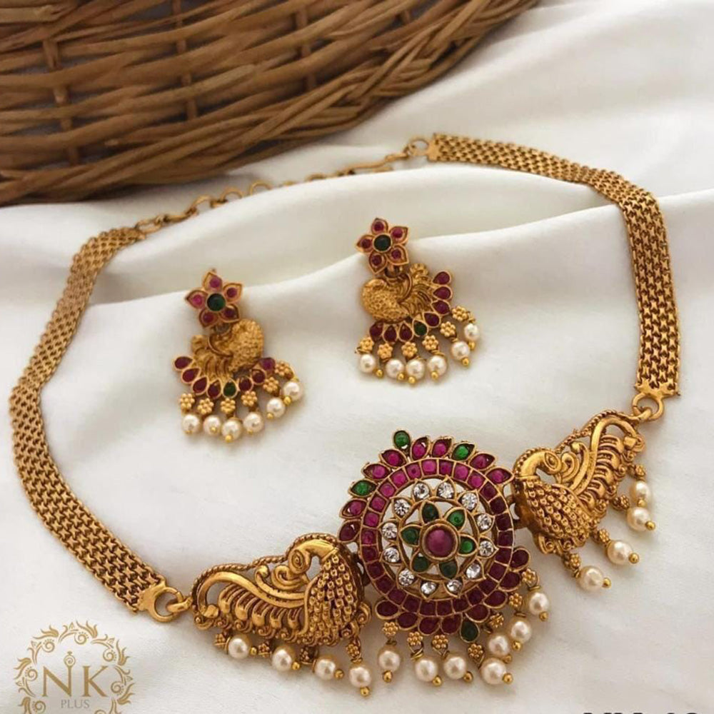 FS Collection Gold Plated Necklace Set