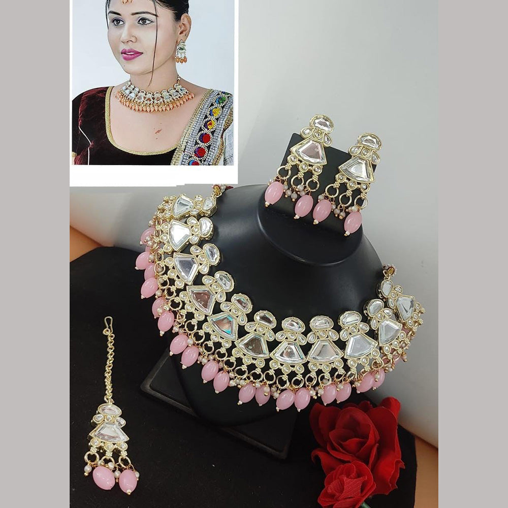 FS Collection Kundan & Beads Necklace Set