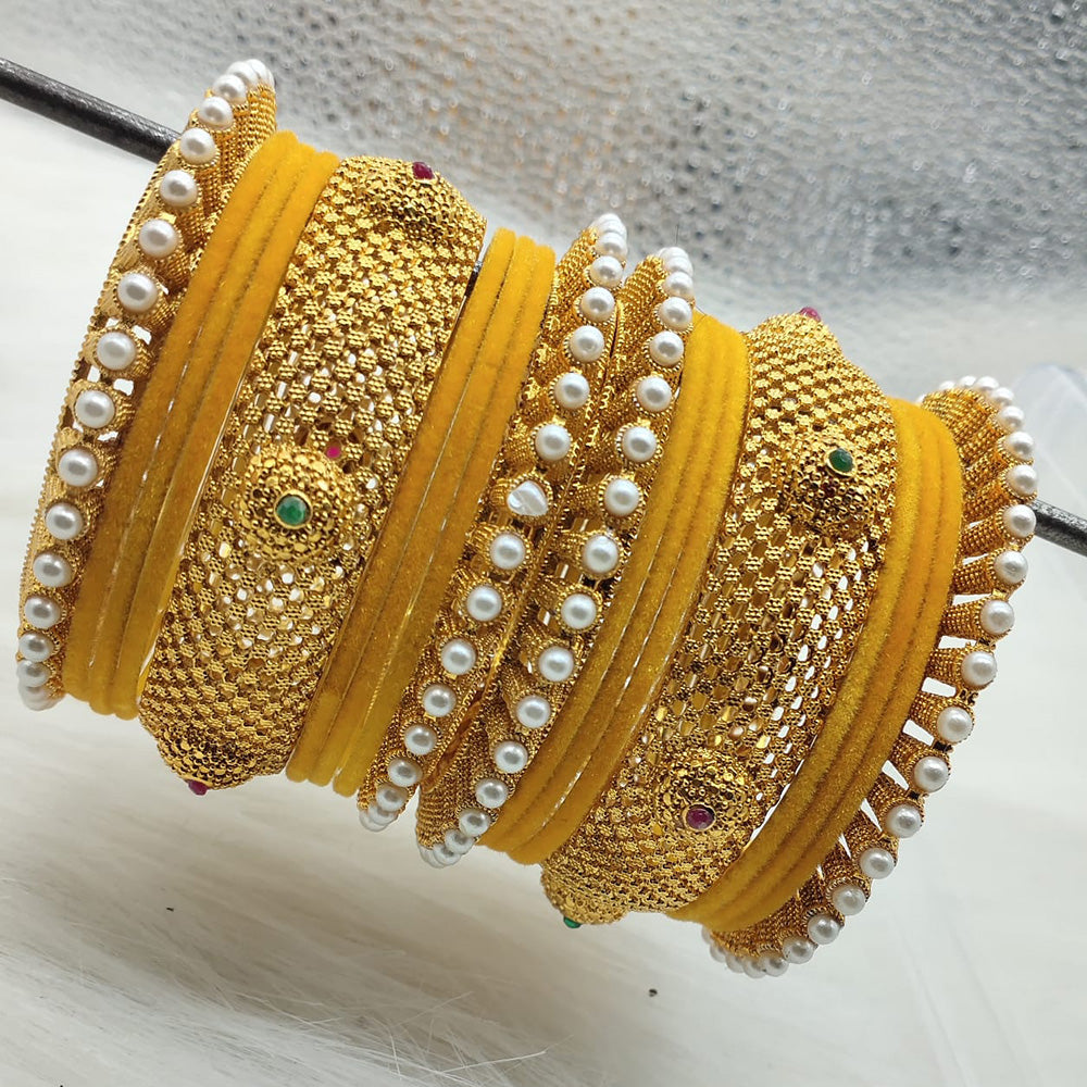 FS Collection Gold Plated Bangles Set