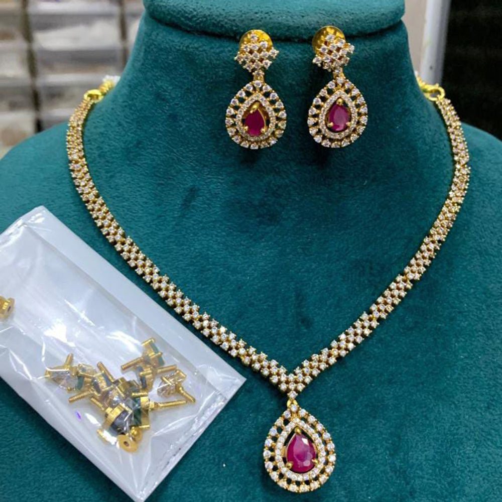 FS Collection AD Stone Necklace Set