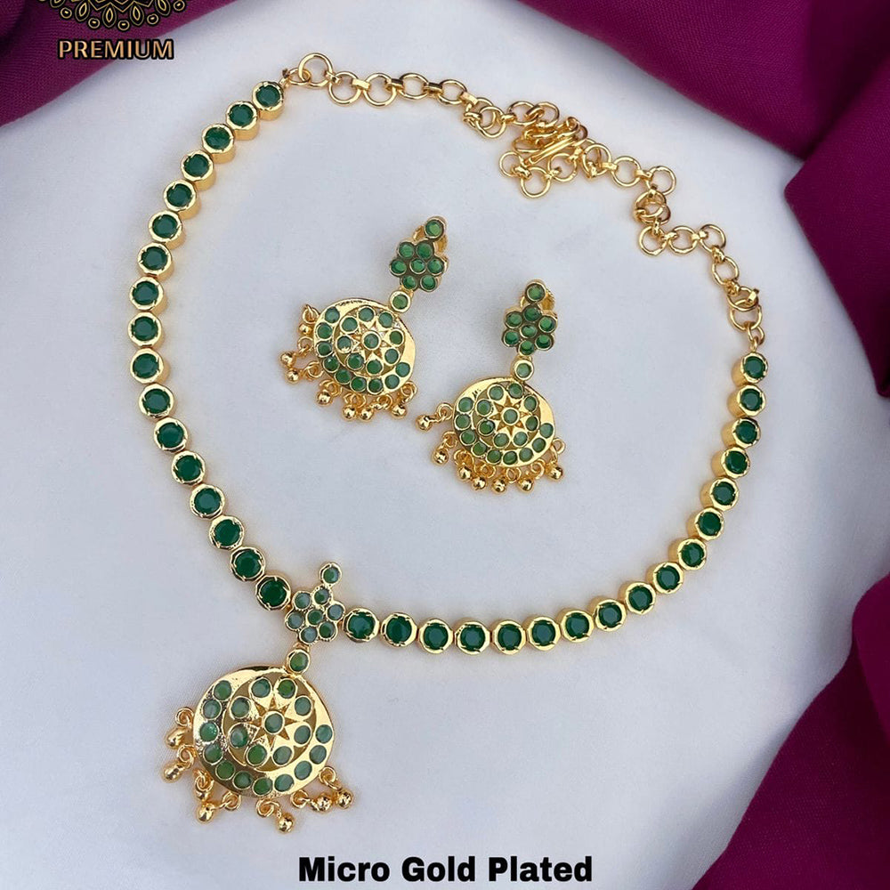 FS Collection Gold Plated Kundan Stone Necklace Set
