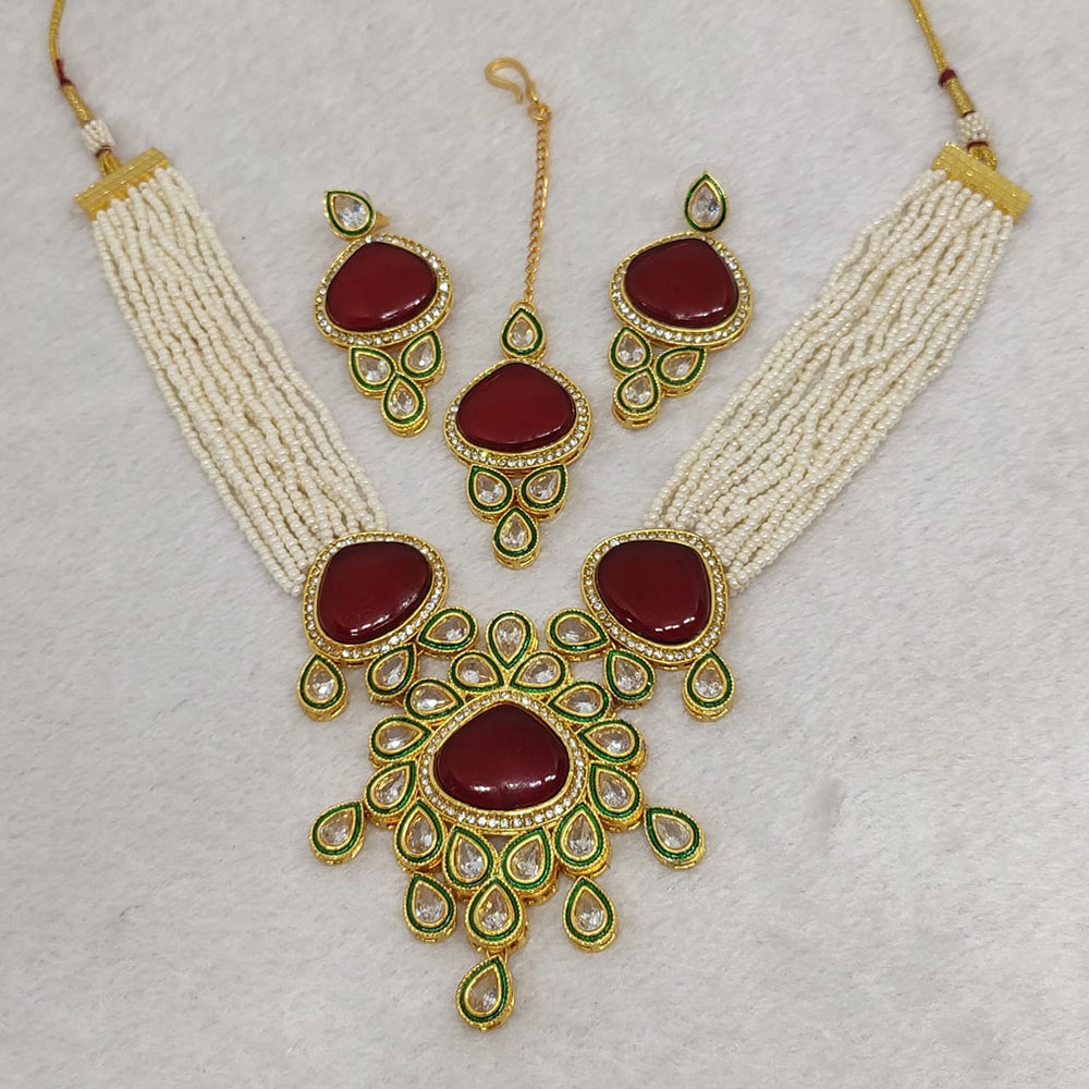 FS Collection Kundan Stone Necklace Set