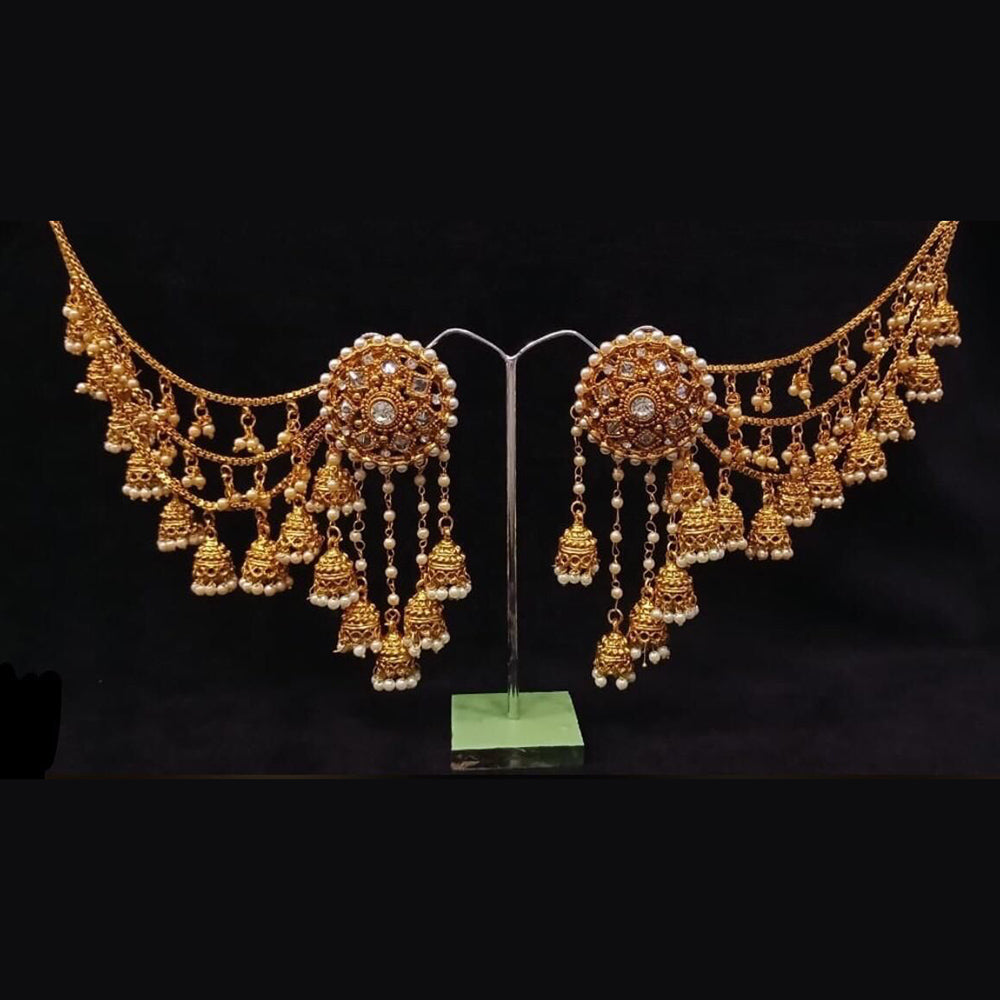 FS Collection Gold Plated Kanchain Earrings