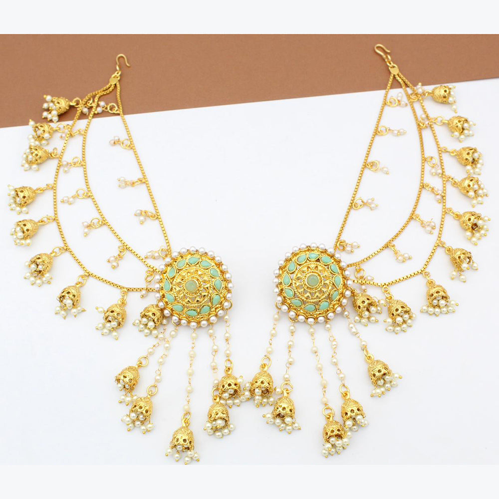 FS Collection Gold Plated Kanchain Earrings
