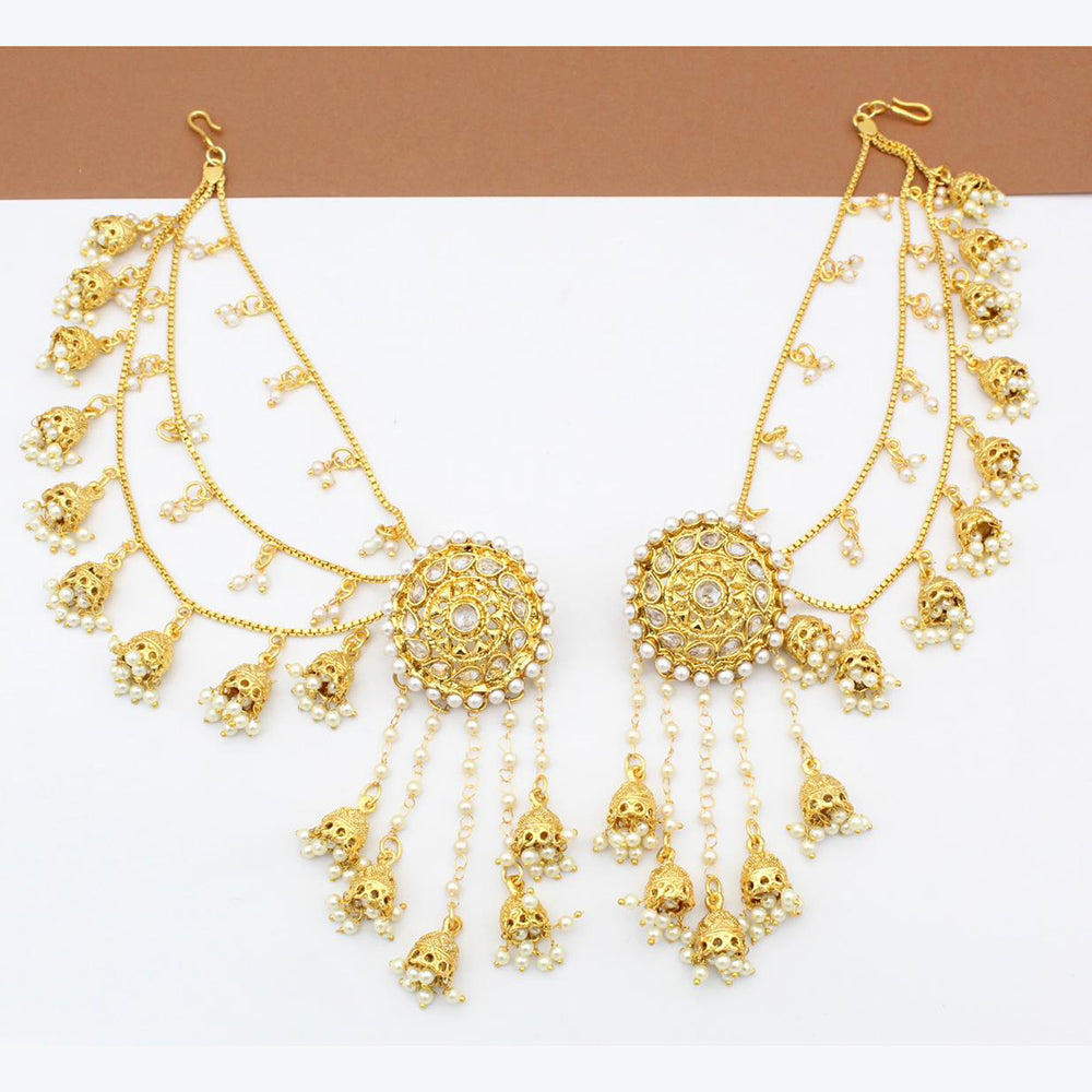FS Collection Gold Plated Kanchain Earrings