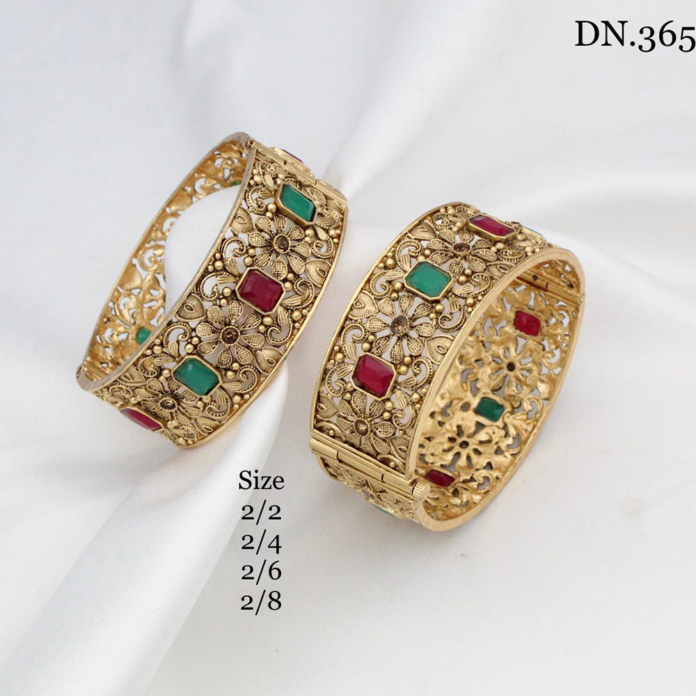 FS Collection Gold Plated Bangles Set
