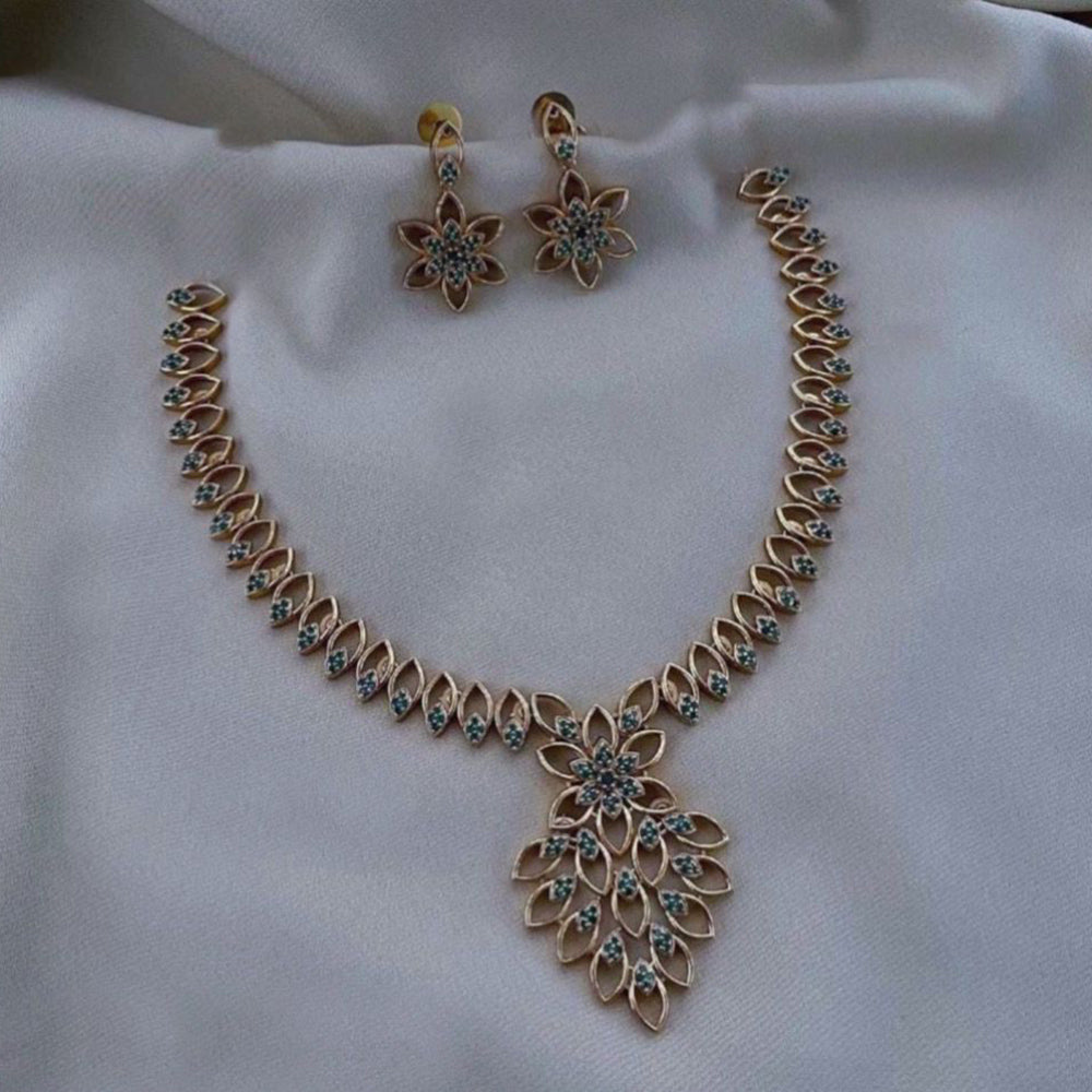 FS Collection Gold Plated AD Stone Necklace Set