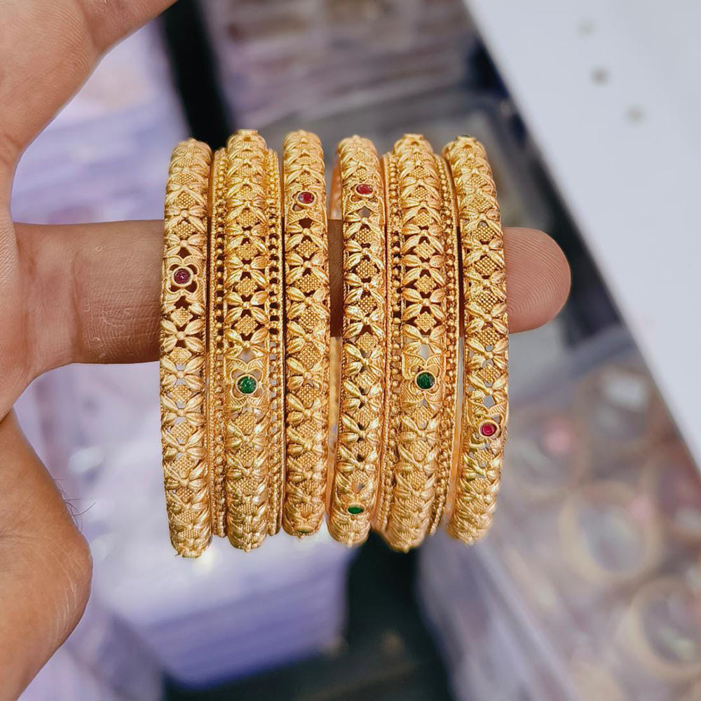 FS Collection Gold Plated Bangles Set
