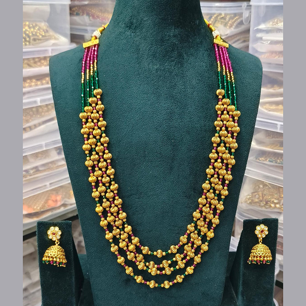 FS Collection Gold Plated Long Necklace Set