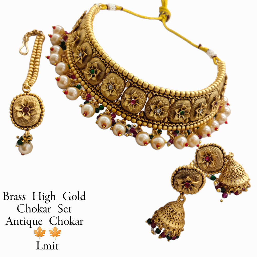 FS Collection Gold Plated Pota Necklace Set
