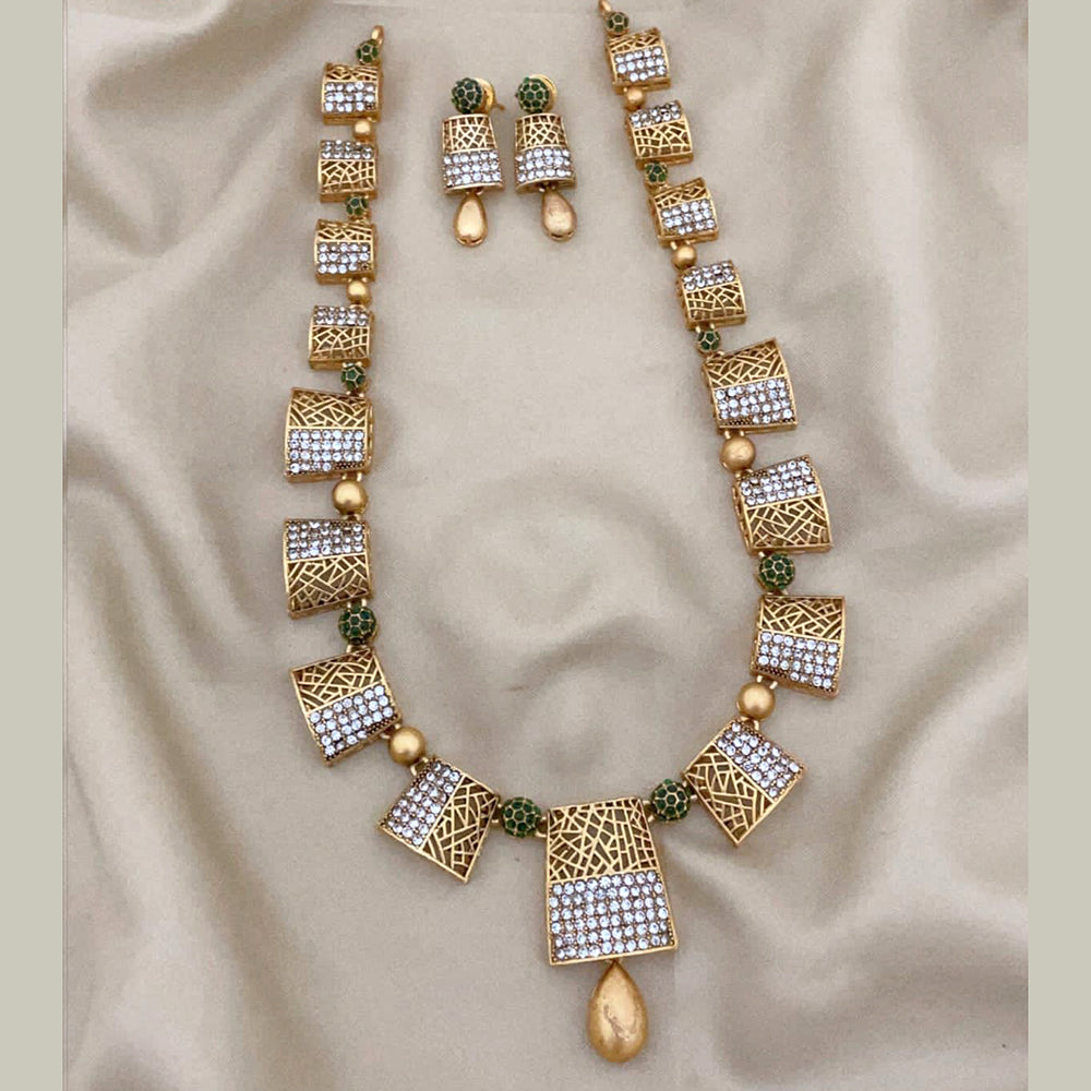 FS Collection Gold Plated Austrian Stone Necklace Set