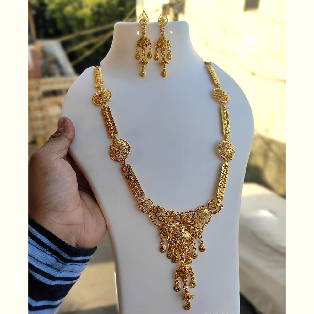 FS Collection Gold Plated Long Necklace Set