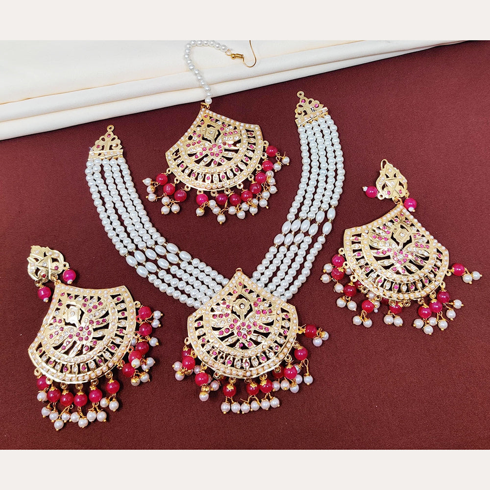 FS Collection Gold Plated Austrian Stone Choker Necklace Set