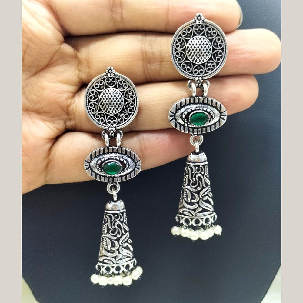 FS Collection Oxidised Plated Dangler Earrings