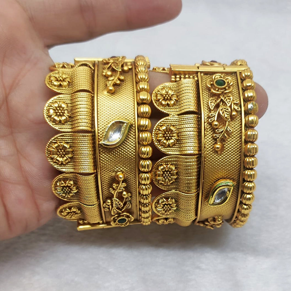 FS Collection Gold Plated Openable Bangle Set