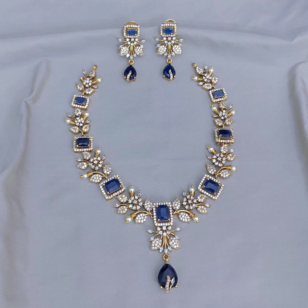 FS Collection Gold Plated Austrian Stone Necklace Set