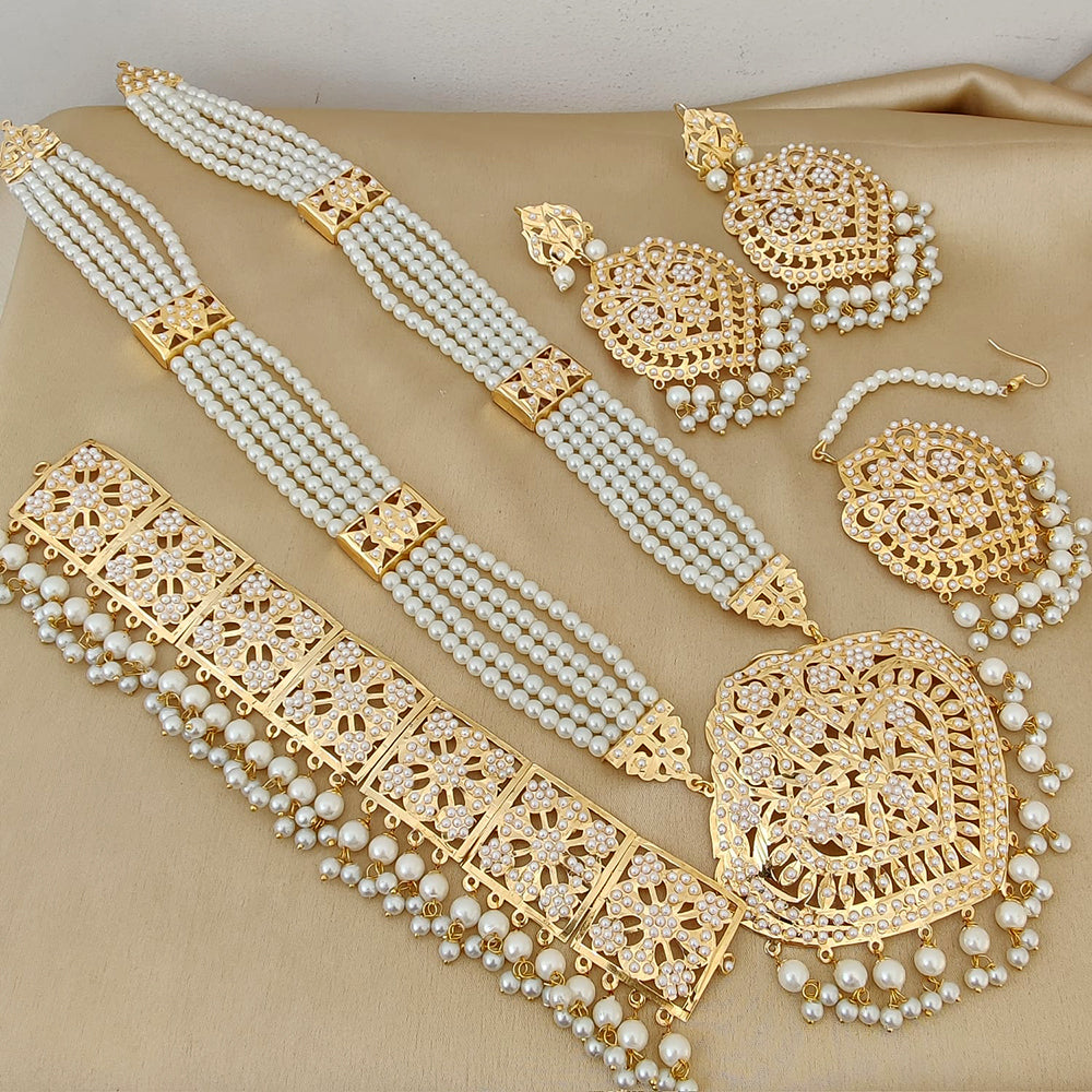 FS Collection Gold Plated Long Necklace Set