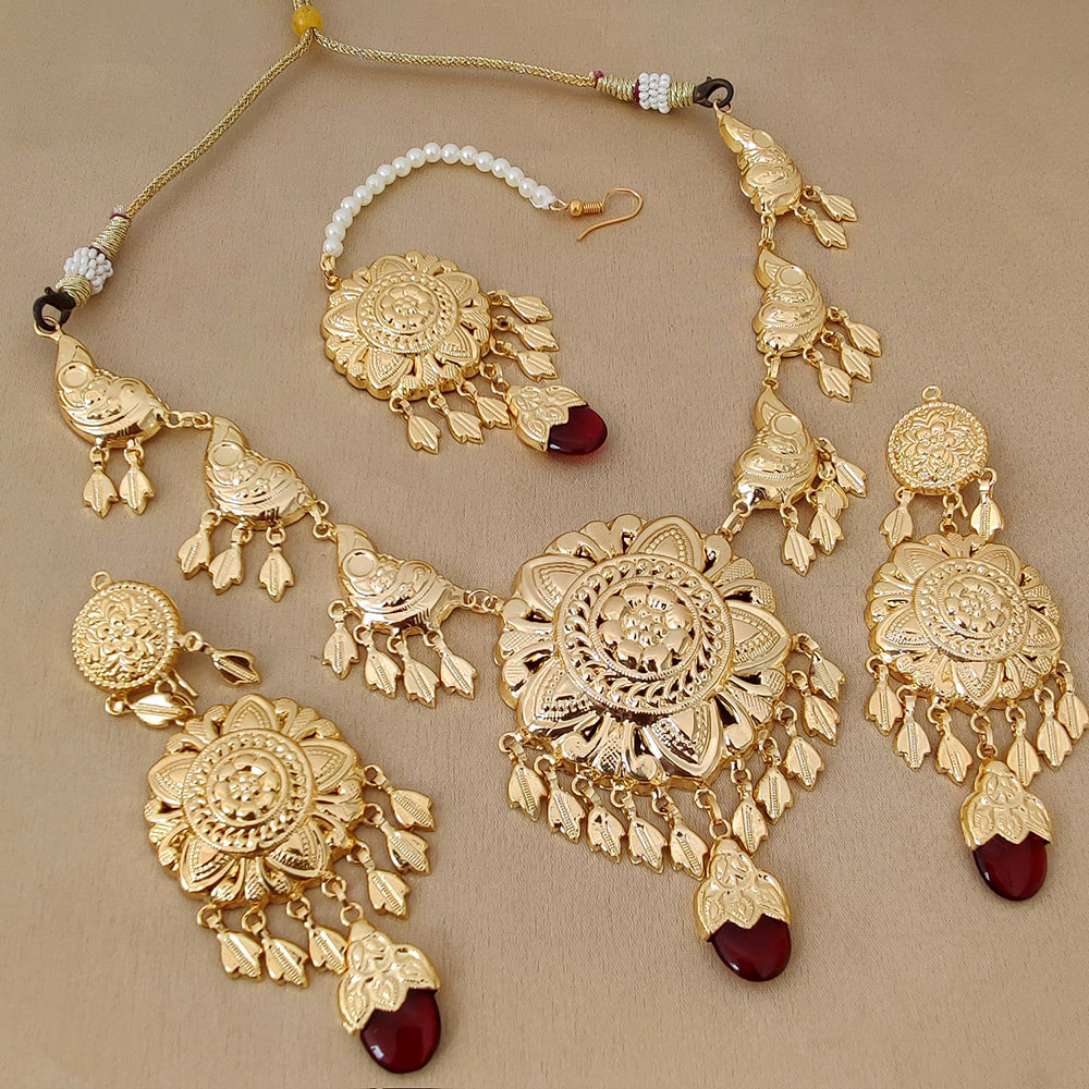 FS Collection Gold Plated Necklace Set