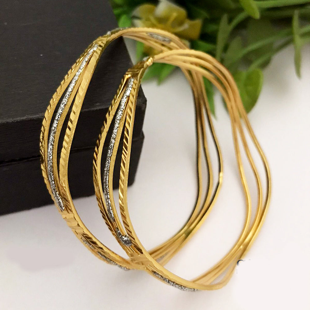 FS Collection Gold Plated Bangles Set