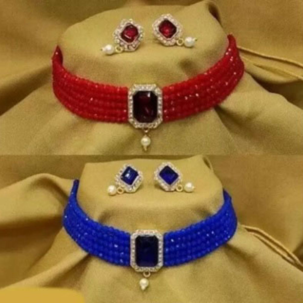 Shrishti Fashion Gold Plated Choker Necklace Set Combo