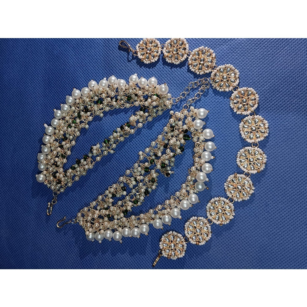 Akruti Collection Gold Plated Pearl Combo Set