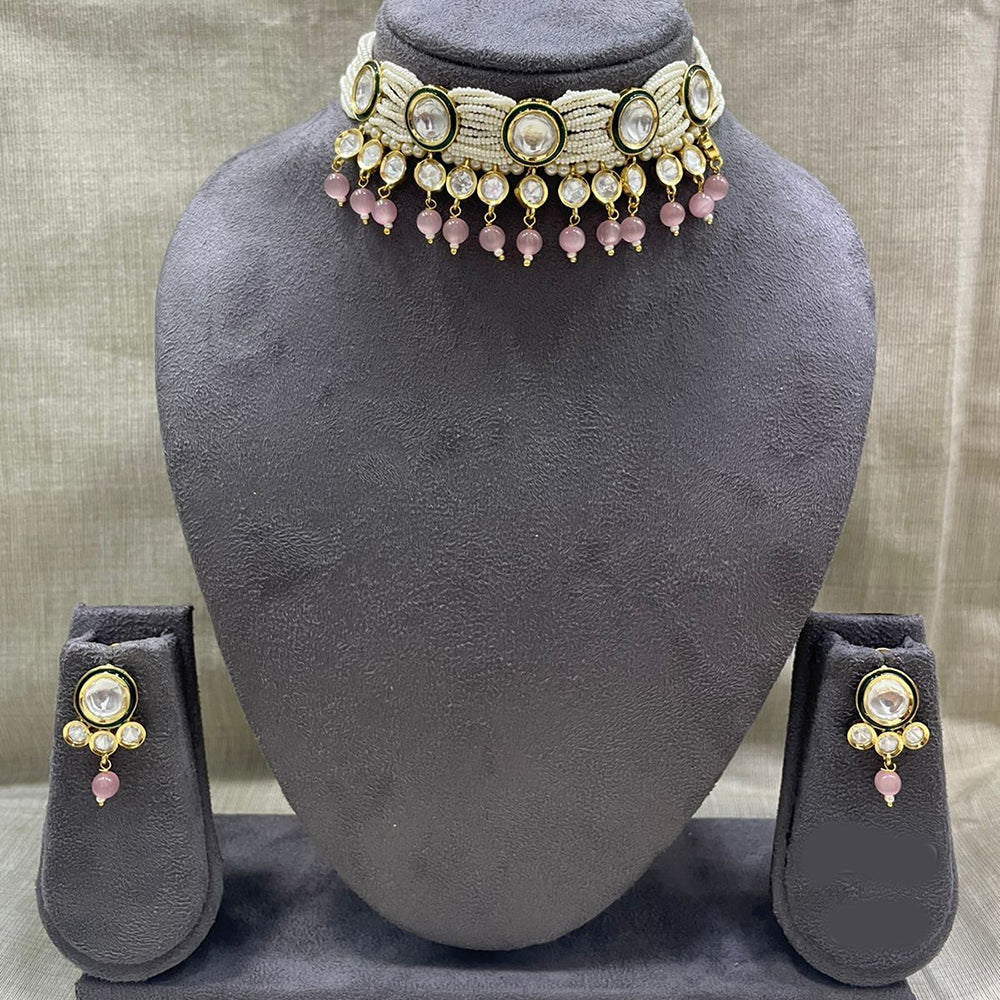 Jyoti Arts Gold Plated Kundan Choker Necklace Set