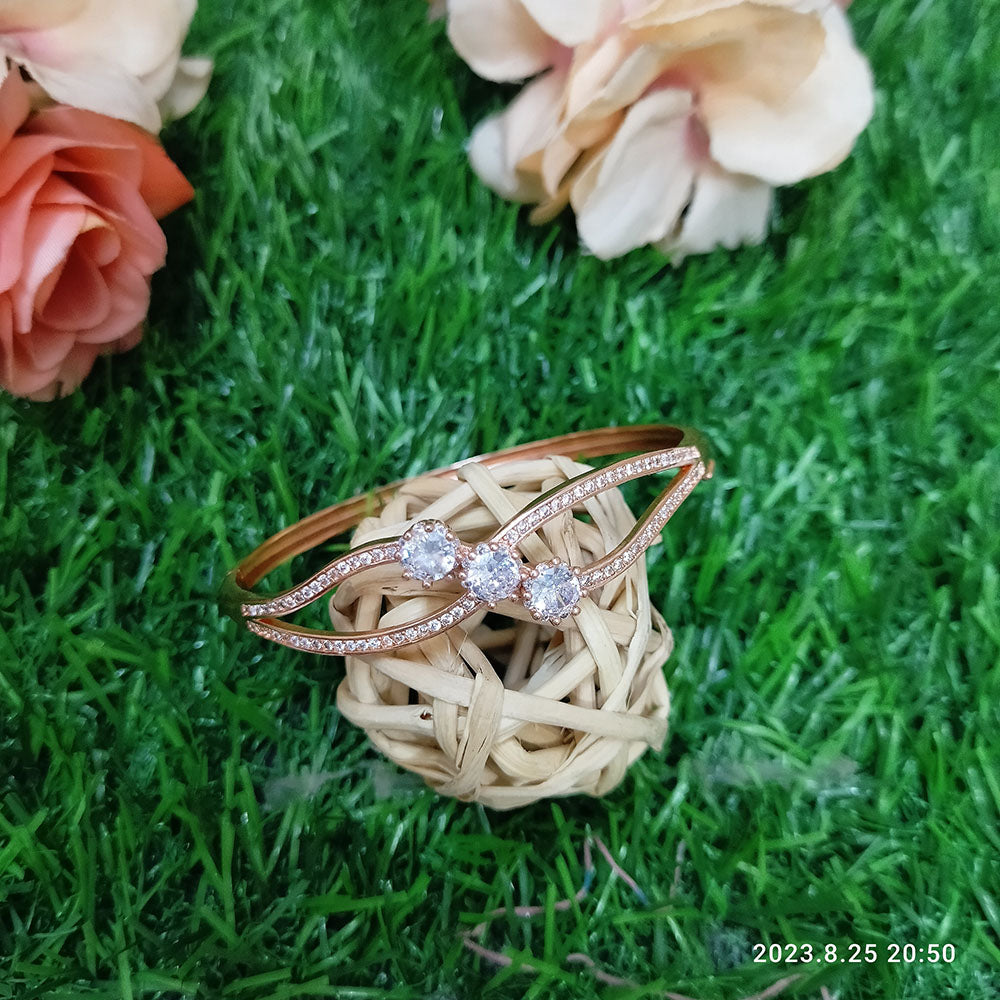 Sunflower Fashion Jewellery Gold Plated AD Stone Openable Kada