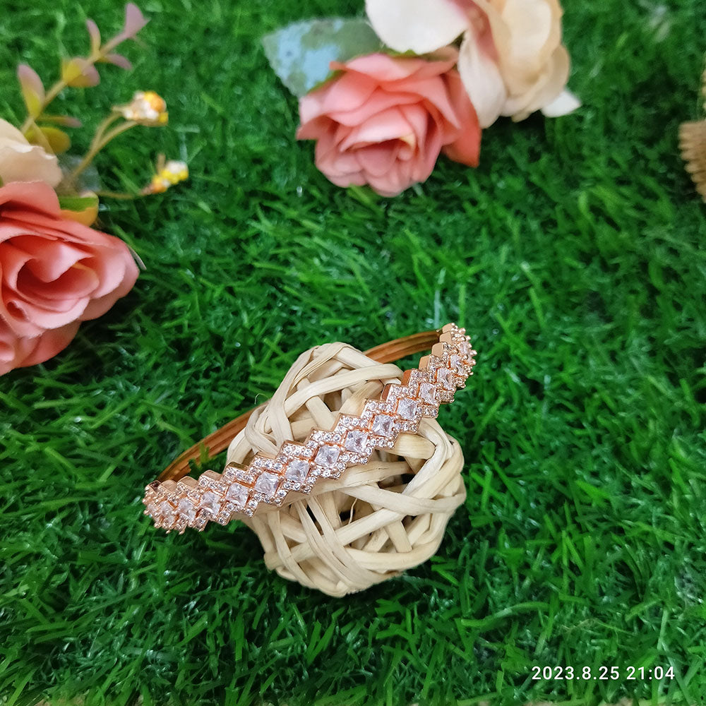 Sunflower Fashion Jewellery Gold Plated AD Stone Openable Kada