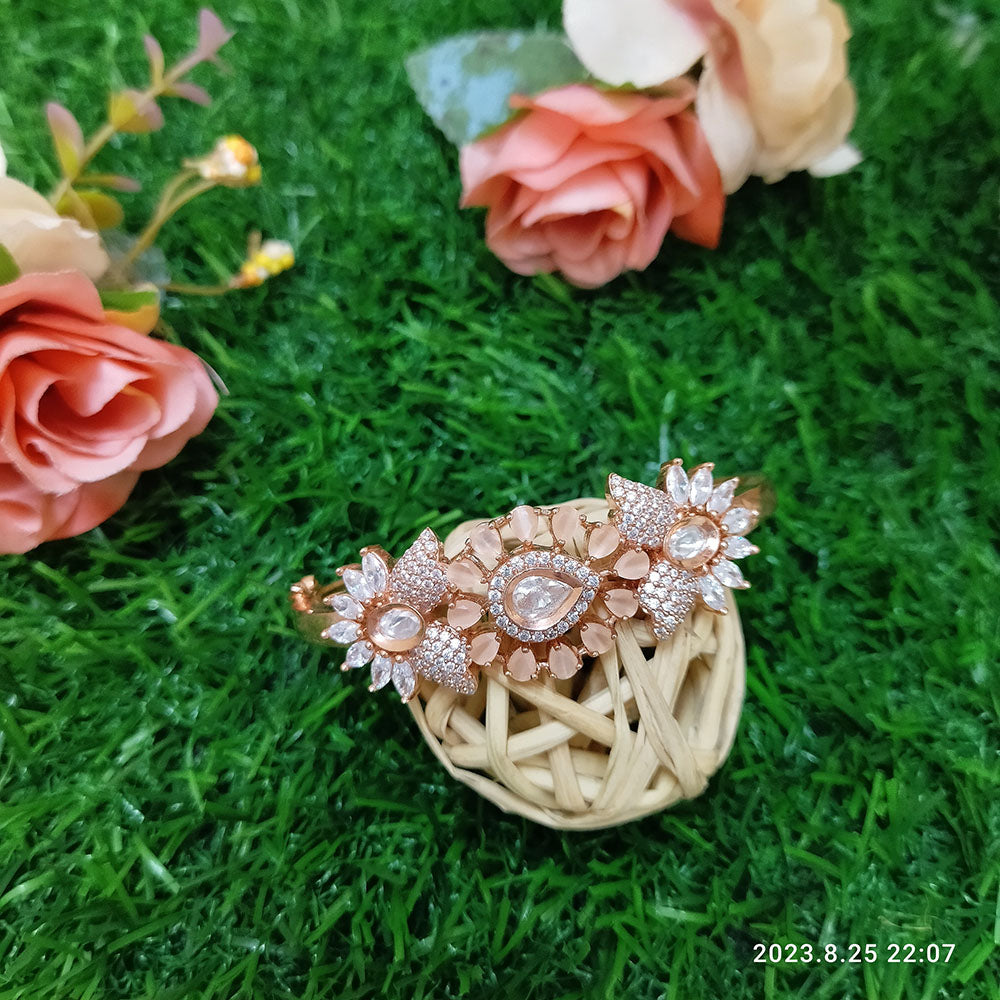 Sunflower Fashion Jewellery Gold Plated AD Stone Openable Kada