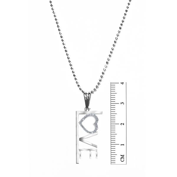 Regina Austrian Stone Love Rhodium Plated Pendant