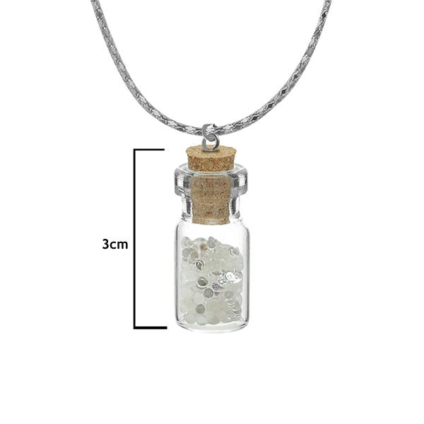 Urthn White Stone Silver Plated Glass chain Pendant - 1202430B
