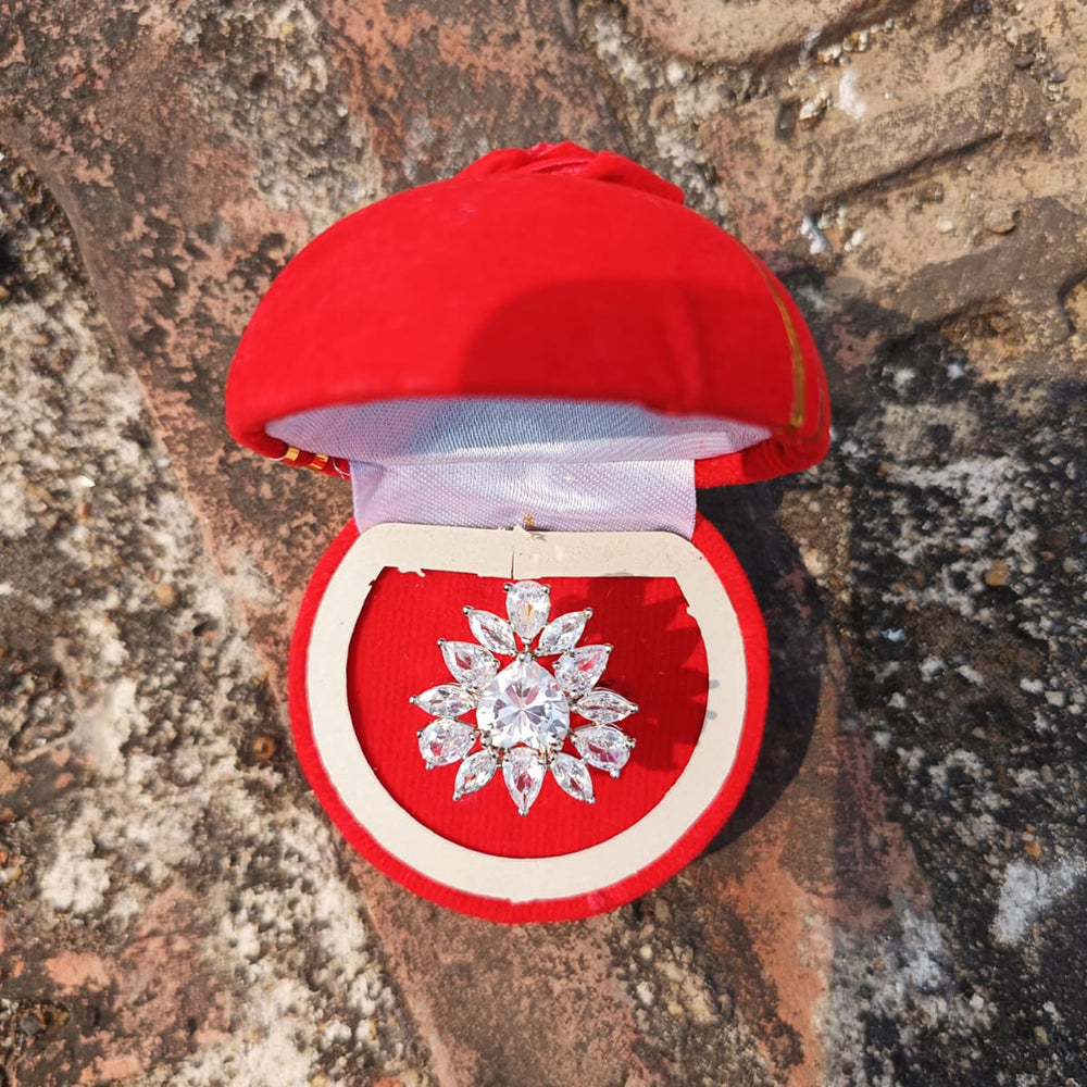 BK Fashion Silver Plated AD Ring