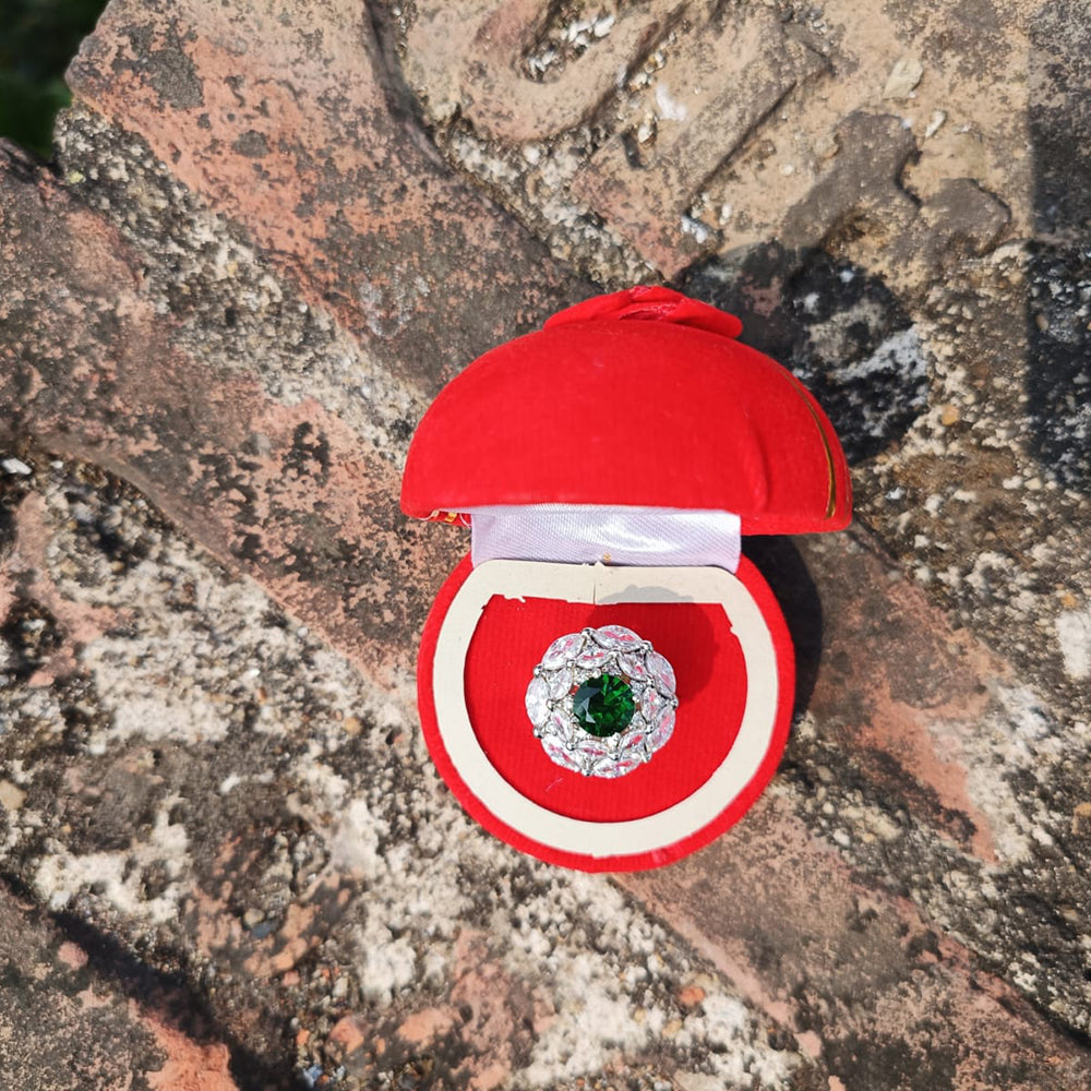 BK Fashion Silver Plated AD Ring