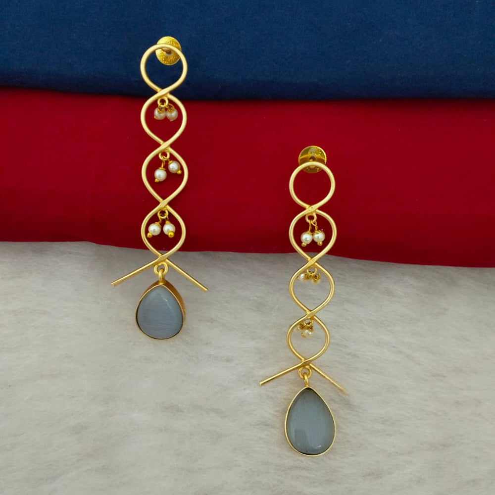 Marudhar Creations Gold Plated Matte Finish Dangler Earrings