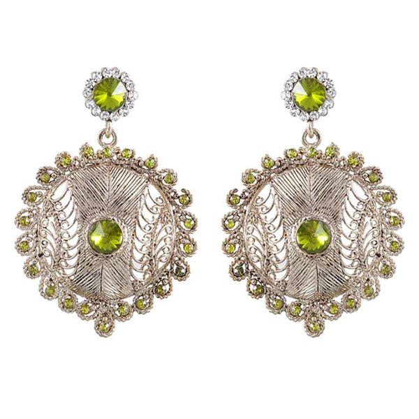 Tip Top Fashions Austrian Stone Gold Plated Dangler Earrings - 1301413