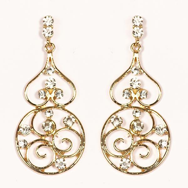 Urthn Austrian Stone Gold Plated Dangler Earrings - 1301630
