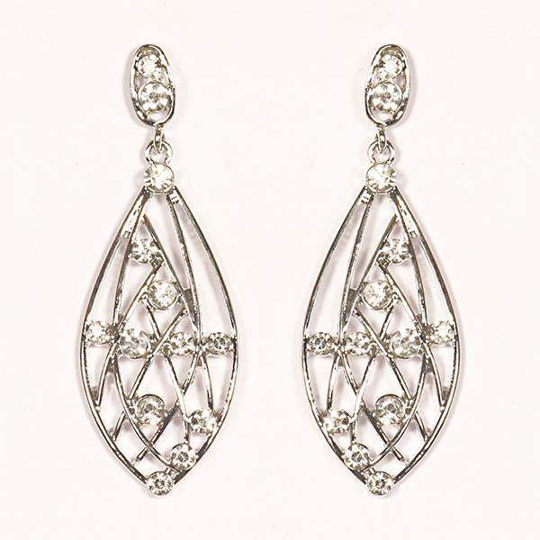 Urthn Austrian Stone Silver Plated Dangler Earrings - 1301631