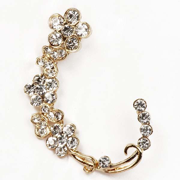 Urthn Gold Plated White Austrian Stone Ear Cuff - 1302515