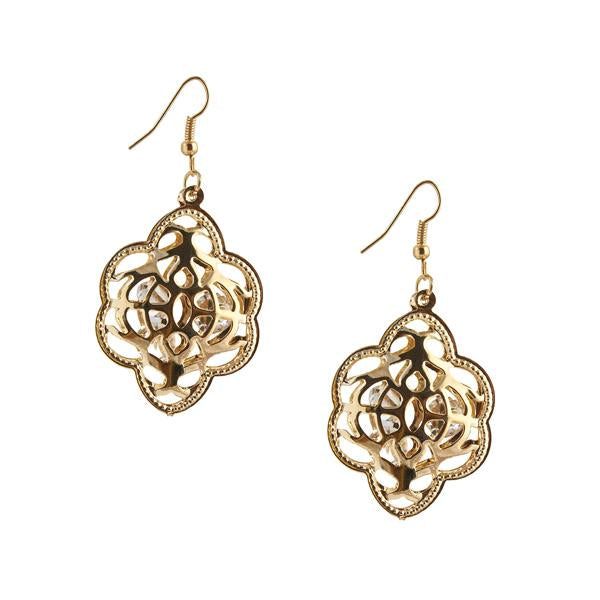 The99Jewel Gold Plated Austrian Stone Dangler Earrings - 1306426