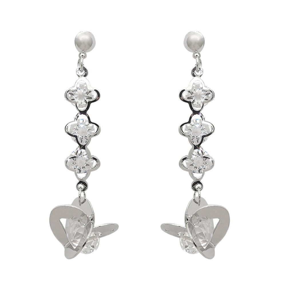 Urthn Silver Plated Austrian Stone Dangler Earrings - 1307955