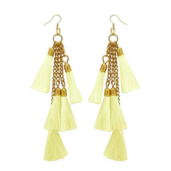 Jeweljunk Gold Plated Yellow Thread Earrings - 1308330K
