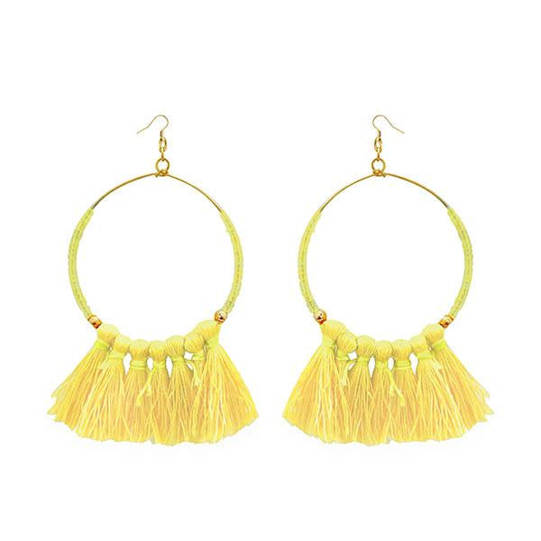 Jeweljunk Gold Plated Yellow Thread Earrings - 1308339G